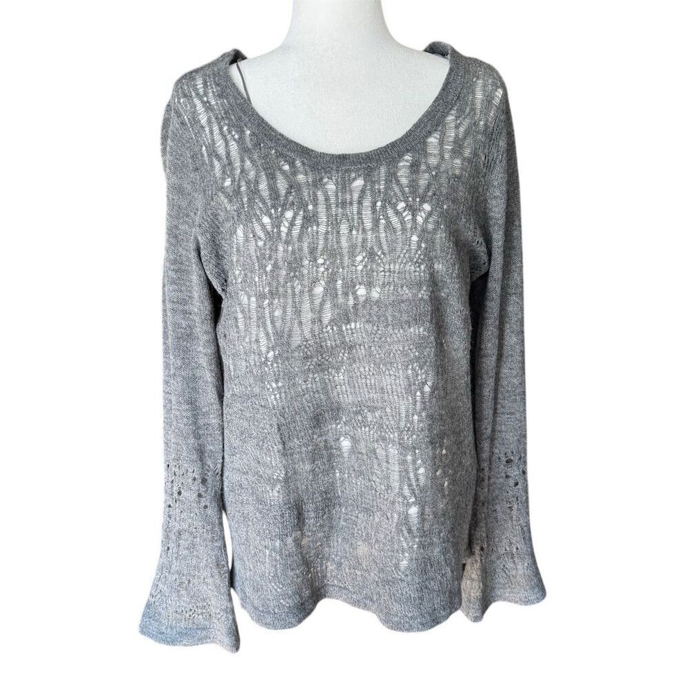 Simply Vera Vera Wang Gray Pullover Sweater Size Large